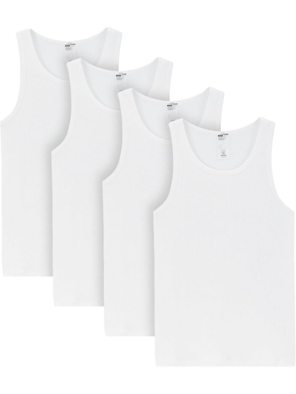 Men's 100% Cotton Ribbed Tank Tops - 4 Pack, Comfortable & Stylish Basics